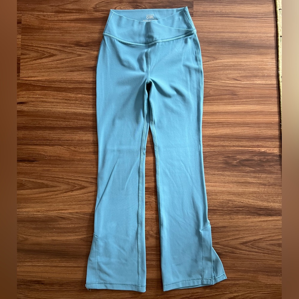 Athleta Girl Blue Flare Split Leggings